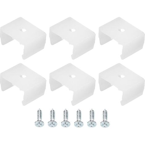 LED Néon Montage Clips Support Montage Support Fixation Pinces pour 14mm à 17mm Silicone LED Néon Bande Lumineuse, Translucent Paquet de 50 (1/5)