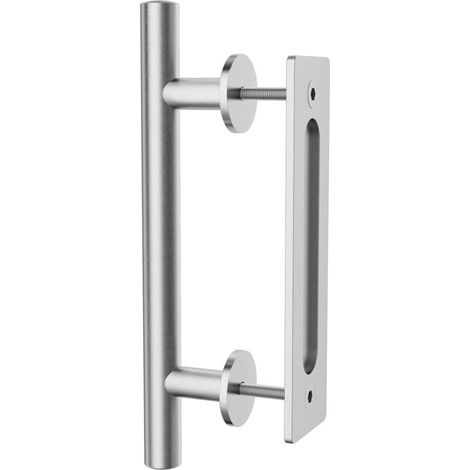 Lot de poignées de porte coulissante de 30cm, Acier inoxydable avec poignée de porte coulissante, grande taille rustique, convient pour portails, garages, armoires