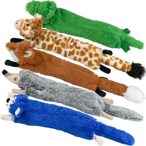 Lot de 5 jouets couineurs pour chien, sans rembourrage, en peluche froissée, durables pour grandes races. (1/5)