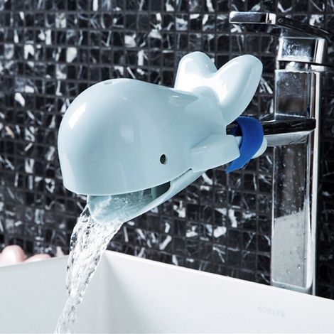 Rallonge de robinet pour enfants (bleue) Rallonge de robinet pour enfants Rallonge de robinet de salle de bain Rallonge de robinet de cuisine (grise) (1/4)