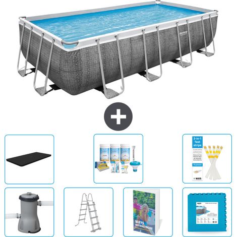 Bestway Power Steel Rechteckig - 488x244x122 cm - 8-teilig S536