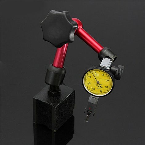 Messuhrständer, magnetischer Metallsockel, universell verstellbarer flexibler Arm, Messwerkzeug mit gelber Skala BFB26WCM-1 (1/5)