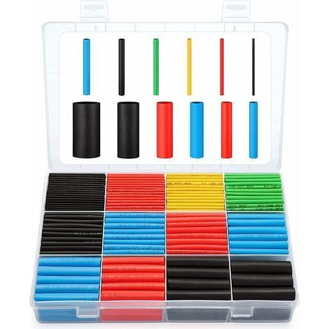 ET1001 Packung mit 560 Schrumpfschläuchen für elektrische Isolierung, 5 Farben, 12 Größen (1/5)