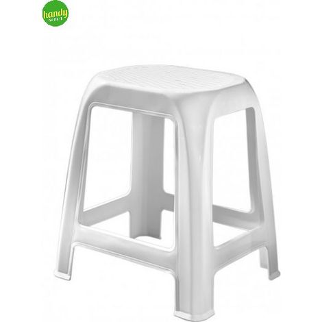 Sgabello loop Veca in plastica altezza 46 cm colore bianco