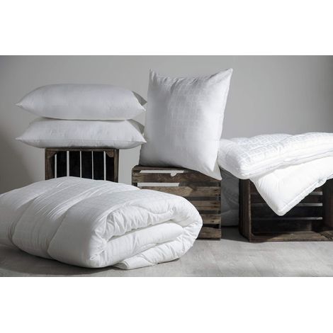 Oreiller d'hôtel carré Belledorm en microfibre, 66 cm x 66 cm, blanc-AquaForge (1/2)