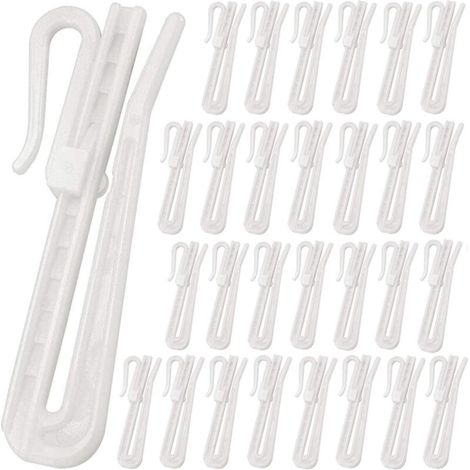 50 Stück verstellbare Gardinenclips, Gardinenhaken zum Anclipsen (7 cm) (1/4)