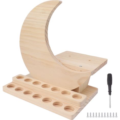 Porte-huiles essentielles joli présentoir multi-emplacements en bambou pour aromathérapie et rangement cosmétique (1/5)