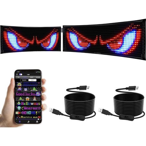 Set mit 2 flexiblen LED-Panels, RGB-Matrix, App-Steuerung, IP65 wasserdicht, für die Innen- und Außendekoration (1/5)
