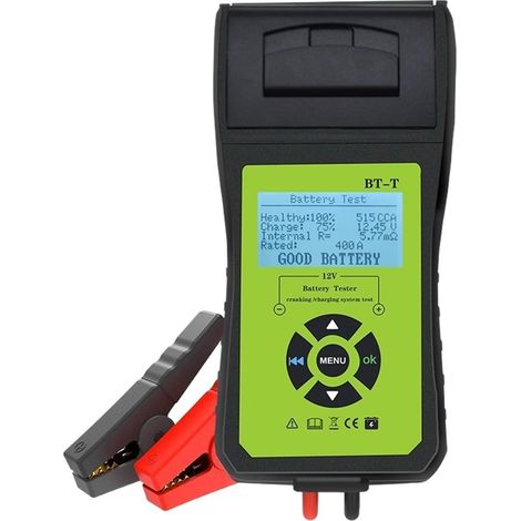 Testeur de charge de batterie Bt-t Testeur de voiture Testeur de batterie Analyseur système avec imprimante Multilingue Multilingue Système d'alimentation automobile Mètre de diagnostic (1/5)