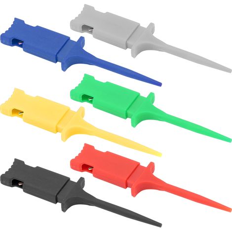 Kit de 6 mini pinces de test pour circuits intégrés (CI) PA multicolores pour la réparation et la maintenance (1/5)