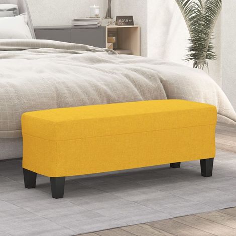Sitzbank Hellgelb 100x35x41 cm Stoff