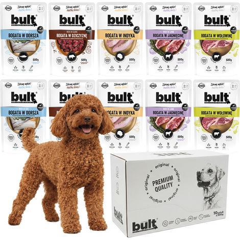 BULT Nassfutter für Hunde, Geschmacksmischung, 10 x 500 g Beutel (1/5)