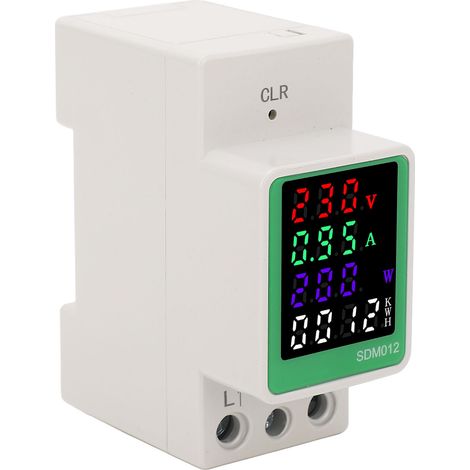 Digitales LED-Farbdisplay für Strommessung, einphasig, Wechselstrom, Strom, Spannung, Frequenz, Leistungsfaktor, AC 230 V, 0–100 A (normal) (1/5)