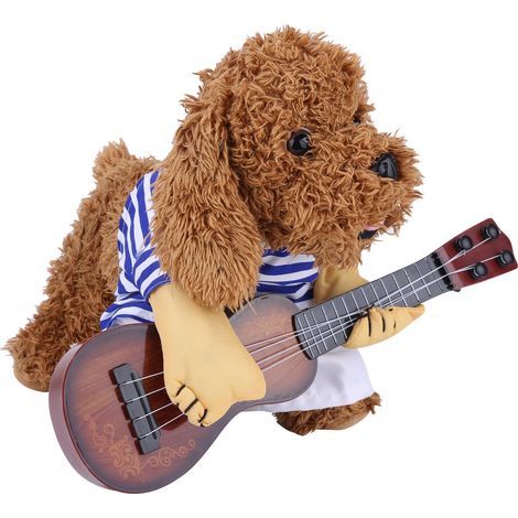 Vêtements amusants pour chiens et chats, déguisement de guitariste pour chiot, costume d'Halloween ou de Noël, taille M (1/5)