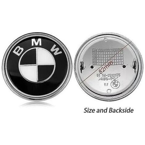 Bmw Capot Avant Et Arrière Logonormal Noir Et Blanc82mm4 Packs (1/3)