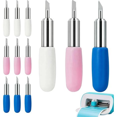 Lot de 12 lames de découpe pour Cricut Joy, en acier tungstène, angles de 30°/45°/60°. Compatibles avec Cricut Joy, elles conviennent à la découpe de vinyle, papier, tissu et film. (1/5)