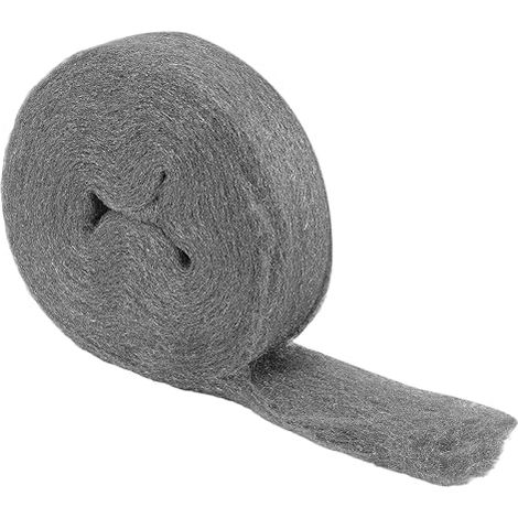 Steel Wool Fine Iron Straw Roll for Clogging Holes, Cracks and Air Grates, for Garage, Garden, Cleaning, Polishing and Finishing Wood, 20m (1/5)