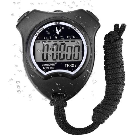 Montre chronomètre de sport numérique, chronomètre numérique avec alarme/calendrier pour la natation, le football, les sports (1/2)