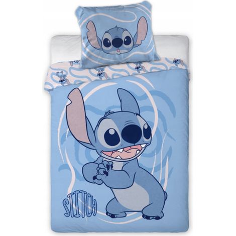 Ensemble de literie pour enfants Stitch, 100 % coton, bleu, 100 x 135 cm (1/2)