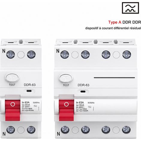 Interrupteur différentiel RCCB Type A 2P 10A 100mA AC 230V 2p 10a 100ma 1p 9,5 × 8 × 4,2 cm 250 g – Livraison gratuite (1/5)