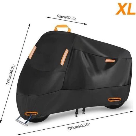 (Schwarz) XL Motorrad-Schutzhülle – Wasserdicht 210D – Schwarz – Universal (1/4)