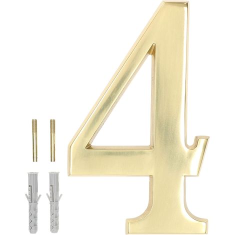KOTARBAU Numéro de maison 3D - Numéro de porte en laiton - 20 cm - Numéro de porte pour maisons, colonies, hôtels, appartements - 100 % laiton (1/5)