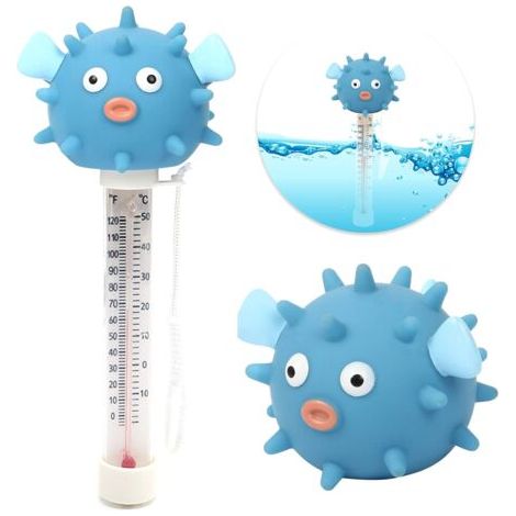 Thermomètre flottant Easy Water Temperature avec chaînette pour piscines et spas intérieurs et extérieurs (Poffer) (1/5)