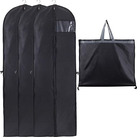 Filiyano-Housse de robe de mariée noire 60x180cm, protection suspendue pour vêtement, fenêtre visible, anti-poussière, imperméable, anti-mites (1/5)