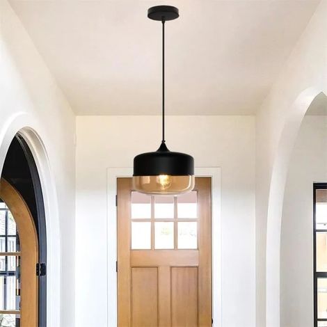 Moderne Lustre Industrielle,Lampe Suspension Vintage en Verre Style Edison pour Salon Chambre,25x23cm (1/4)