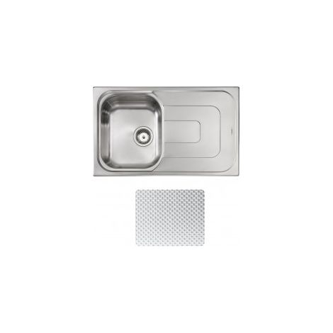 CM 011391.S1.01.2016 PIZZICA Lavello da incasso 1 vasca con gocciolatoio a destra 79 x 50 cm in acciaio inox antigraffio colore Inox (1/5)