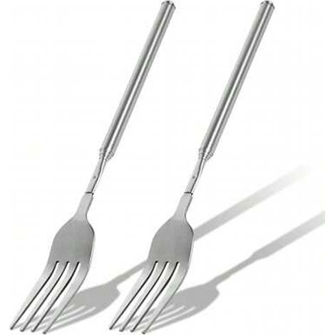 Fourche longue en acier inoxydable pour barbecue, verre profond et peinture, extensible de 22,1 cm à 64,9 cm (Pack de 2) (1/5)