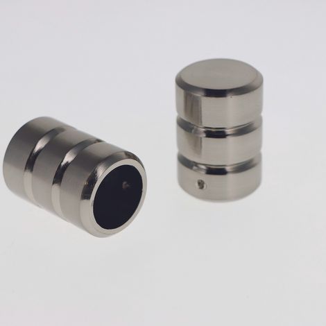 Lot de 2 Embouts Cylindre pour tringles à rideaux de Diam. 20mm en Nickel Mat - BOULET
