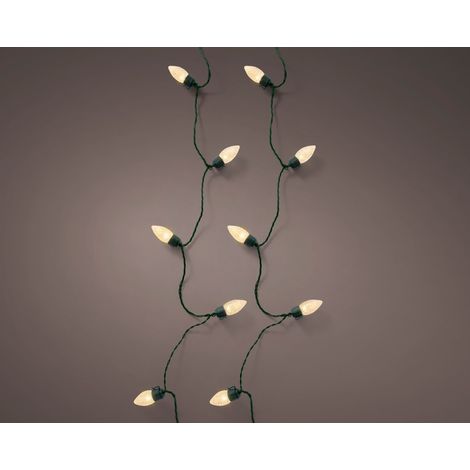 Filo LED vintage XL D 2,5 cm lunghezza 980 cm verde/oro tenue Peraga Christmas