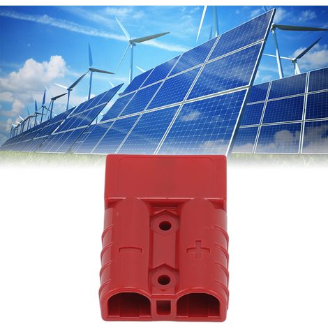Connecteur de puissance 50A 600V double pôle pour système solaire et batterie ABS rouge kit d'accessoires inclus (1/5)