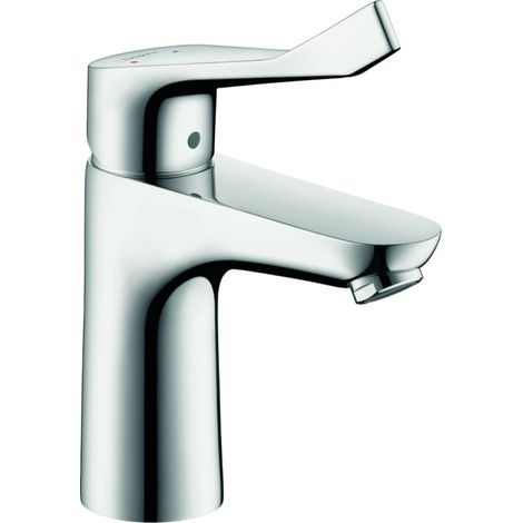 Hansgrohe Focus Mezclador monomando de lavabo 100 con manecilla extralarga y vaciador automático, 31911000 (1/2)