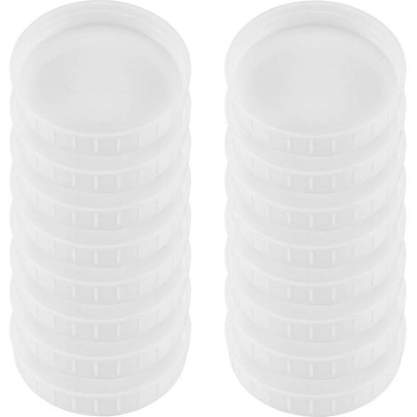 Lot de 16 couvercles à large ouverture pour bocaux, bouchons de conservation en plastique, étanches et anti-rayures (1/4)