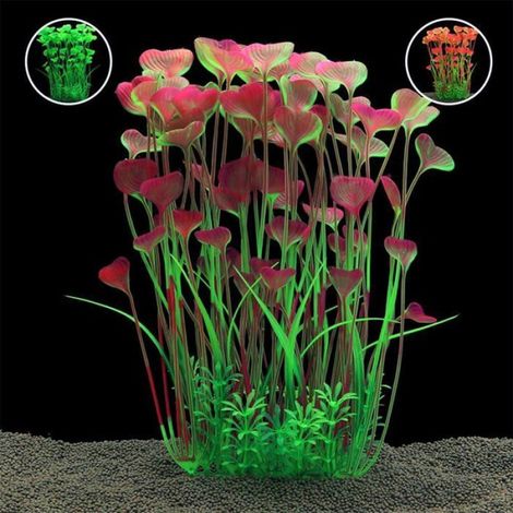 Grandes plantes d'aquarium Plantes artificielles en plastique pour décoration d'aquarium 15,7 (40 cm) pouces de hauteur 7,0 (1/5)