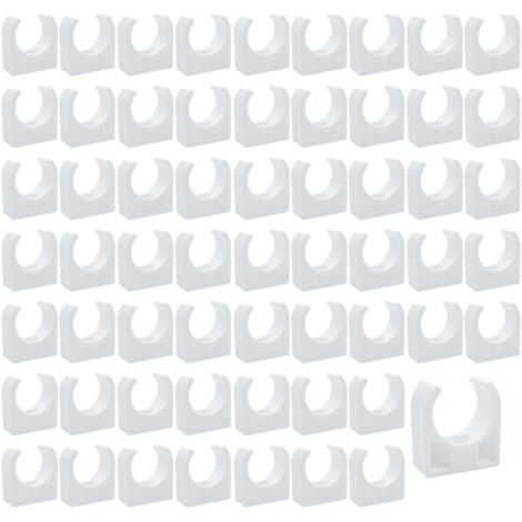 Clips de Tuyau en Plastique-60 pièces Support en U pour tuyau en PPR,Pour la plomberie et la tuyauterie,Vis non incluses(Diamètre intérieur 20mm) (1/5)