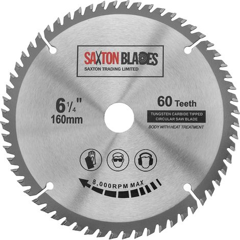 Saxton TCT lame de scie circulaire pour le bois 160 mm x 20 mm x 60 dents compatible avec Festool TS55 Bosch Makita etc (1/5)