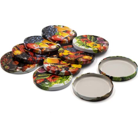 Coperchi per barattoli, colori assortiti, 10 pezzi, 82 mm, 6 ganci (1/5)