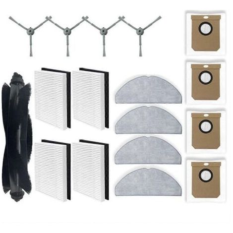Pièces détachées pour aspirateurs Eufy G50 Hybrid, L60 Hybrid / L60 Hybrid SES : brosse latérale principale, filtre HEPA et chiffon de nettoyage (1/5)