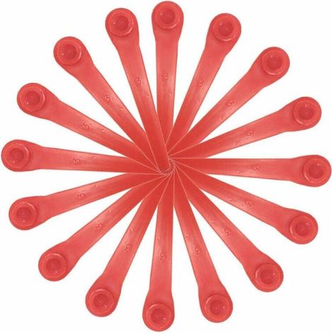 100 cuchillas de repuesto, de plástico, 70 mm de diámetro, orificio de 5,5 mm, compatibles con cortacéspedes eléctricos. (1/5)