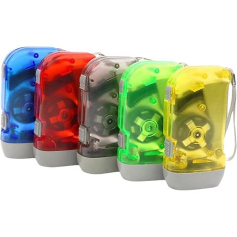 Lot de 5 lampes de poche d'urgence à manivelle à dynamo SOS LED, 3 LED, idéales pour le camping, l'escalade, le sac à dos, la randonnée, couleur aléatoire