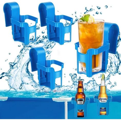Porte Gobelet Piscine, 4 Pièces Porte-gobelet au Bord de la Piscine Détachable Aucun déversement Accessoires De Piscine Dessous de Verre pour Les Fêtes D'été à La Plage Baignoires (1/5)