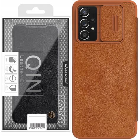 Custodia con fondina in pelle Nillkin Qin per Samsung Galaxy A73, colore marrone. (1/5)