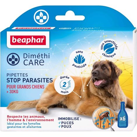 Pipettes Diméthicare Stop parasites : grand chien (1/3)
