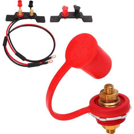 Connecteur de borne de batterie traversant droit 3/8'' rouge CP-0911-01 (1/5)