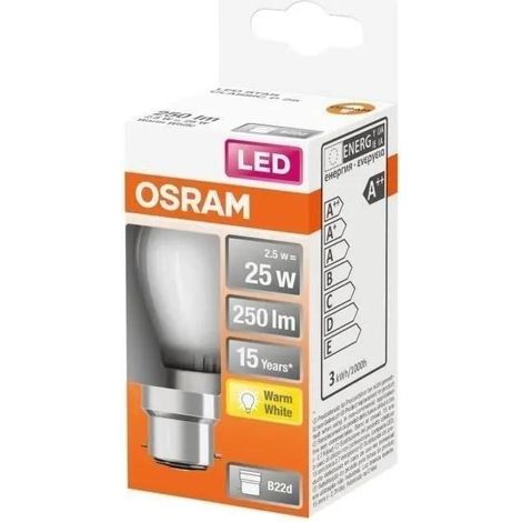 Osram LED-Lampe Kugel Glas Matt 2,5W 2700K