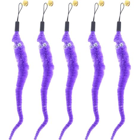 Juego de 5 juguetes para gatos, accesorio de varita con forma de oruga, repuesto interactivo, fácil de colgar, para gatitos y gatos adultos. (1/5)