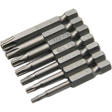 Jeu de 7 embouts de tournevis Torx à 5 points de sécurité (T10-T40), longueur 2 pouces, édition 0820 (1/5)